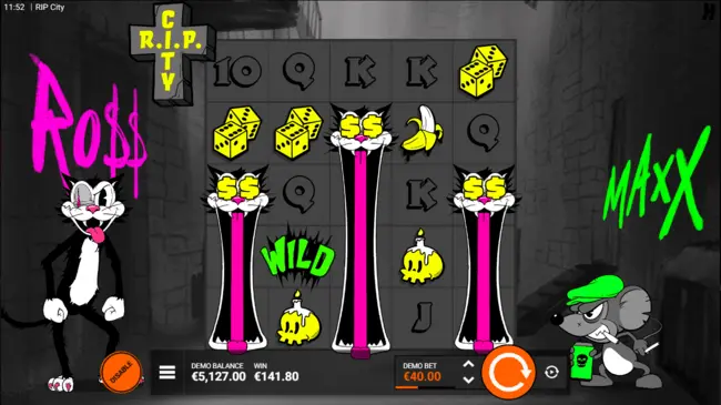 RIP City hacksaw gaming expanding Wild Cat covering full reel with multiplier